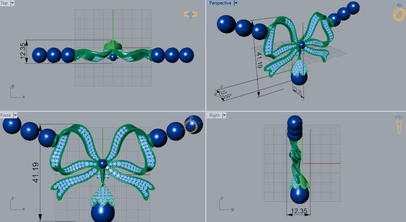 luxury woman pearl stl 3dm pendant pp0005 3D print model_5