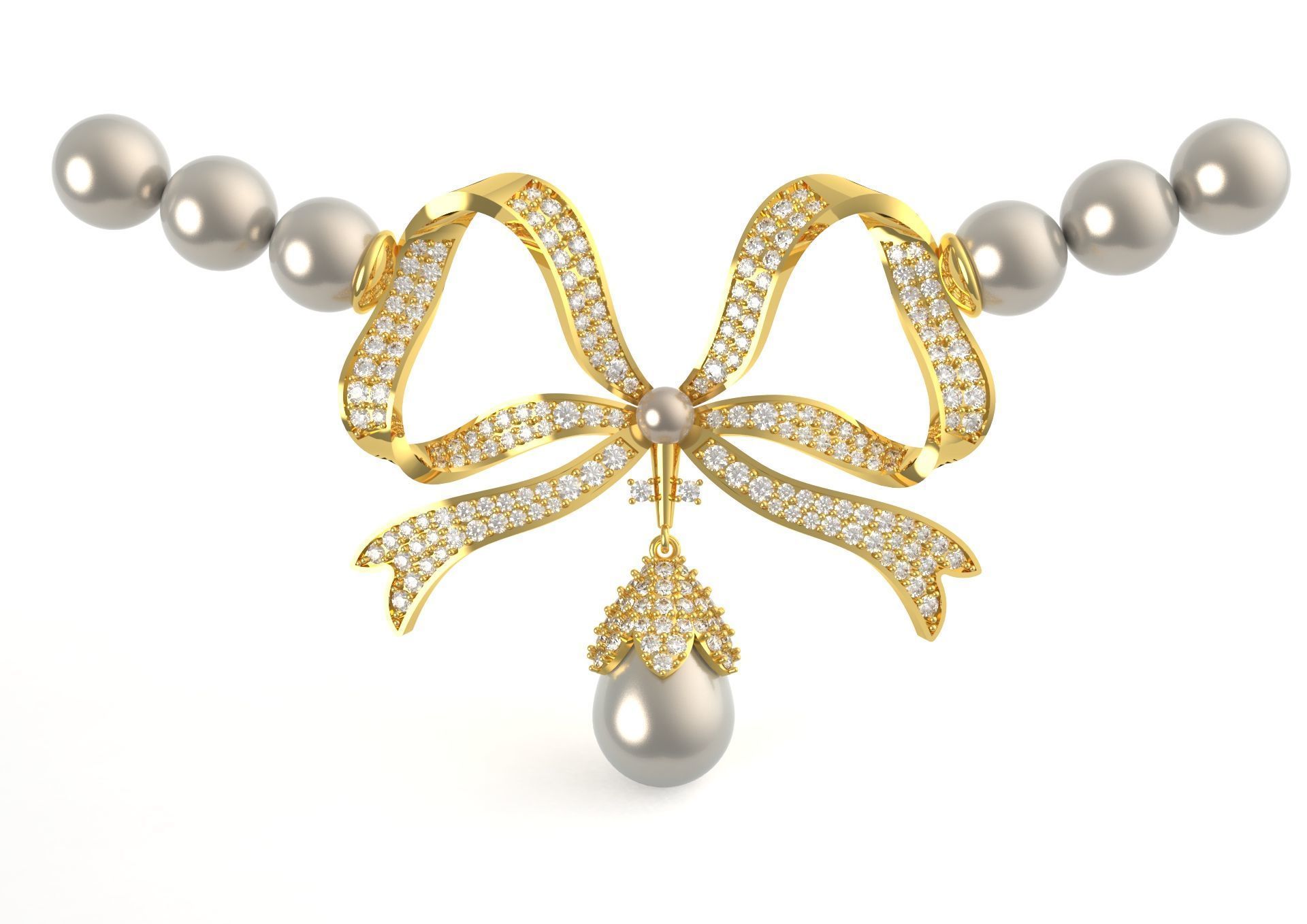 luxury woman pearl stl 3dm pendant pp0005 3D print model_2