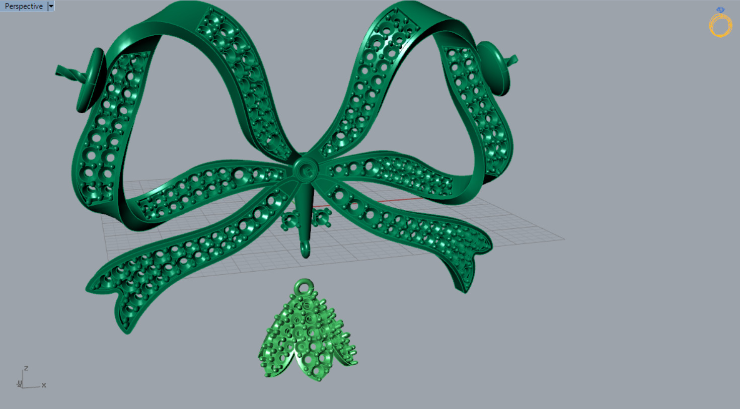 luxury woman pearl stl 3dm pendant pp0005 3D print model_6