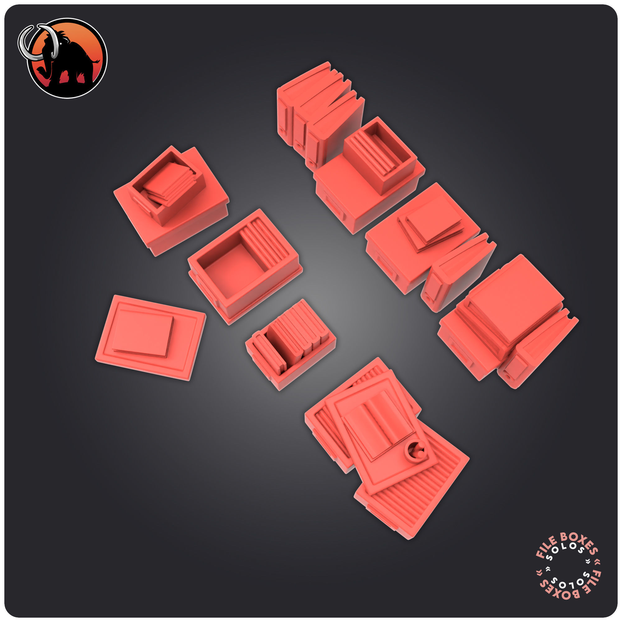 File Boxes 3D print model_1