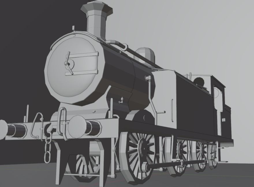 SOUTHERN RAILWAY CLASS E4 STEAM LOCOMOTIVE Low-poly 3D model_4