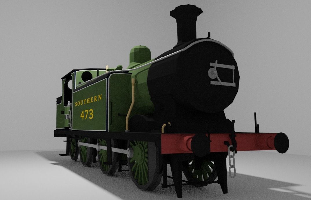 SOUTHERN RAILWAY CLASS E4 STEAM LOCOMOTIVE Low-poly 3D model_1