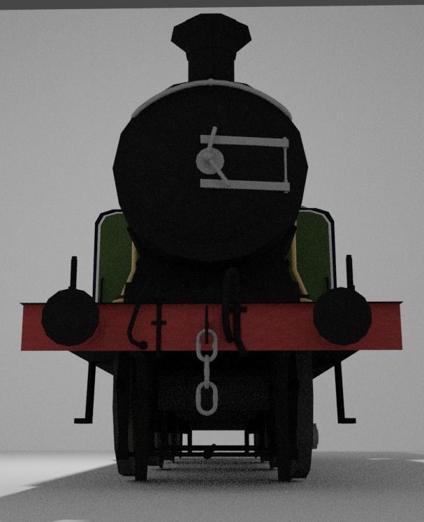 SOUTHERN RAILWAY CLASS E4 STEAM LOCOMOTIVE Low-poly 3D model_3