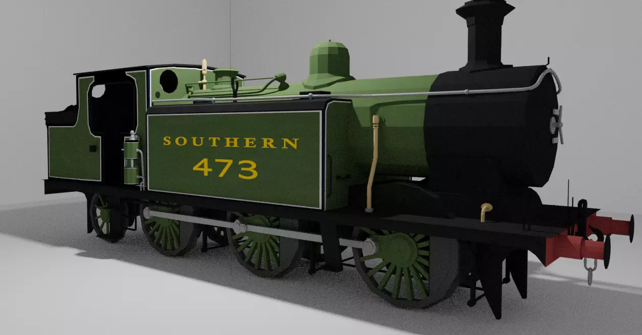 SOUTHERN RAILWAY CLASS E4 STEAM LOCOMOTIVE Low-poly 3D model_0