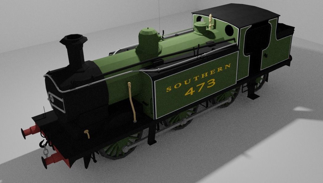 SOUTHERN RAILWAY CLASS E4 STEAM LOCOMOTIVE Low-poly 3D model_2