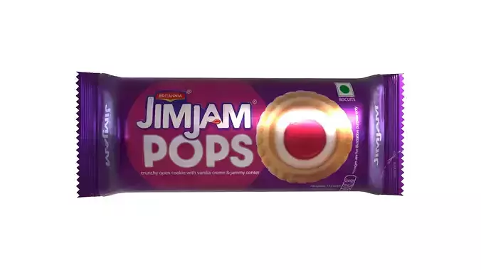 A packet of Treat Jim Jam Biscuit  Low-poly 3D model