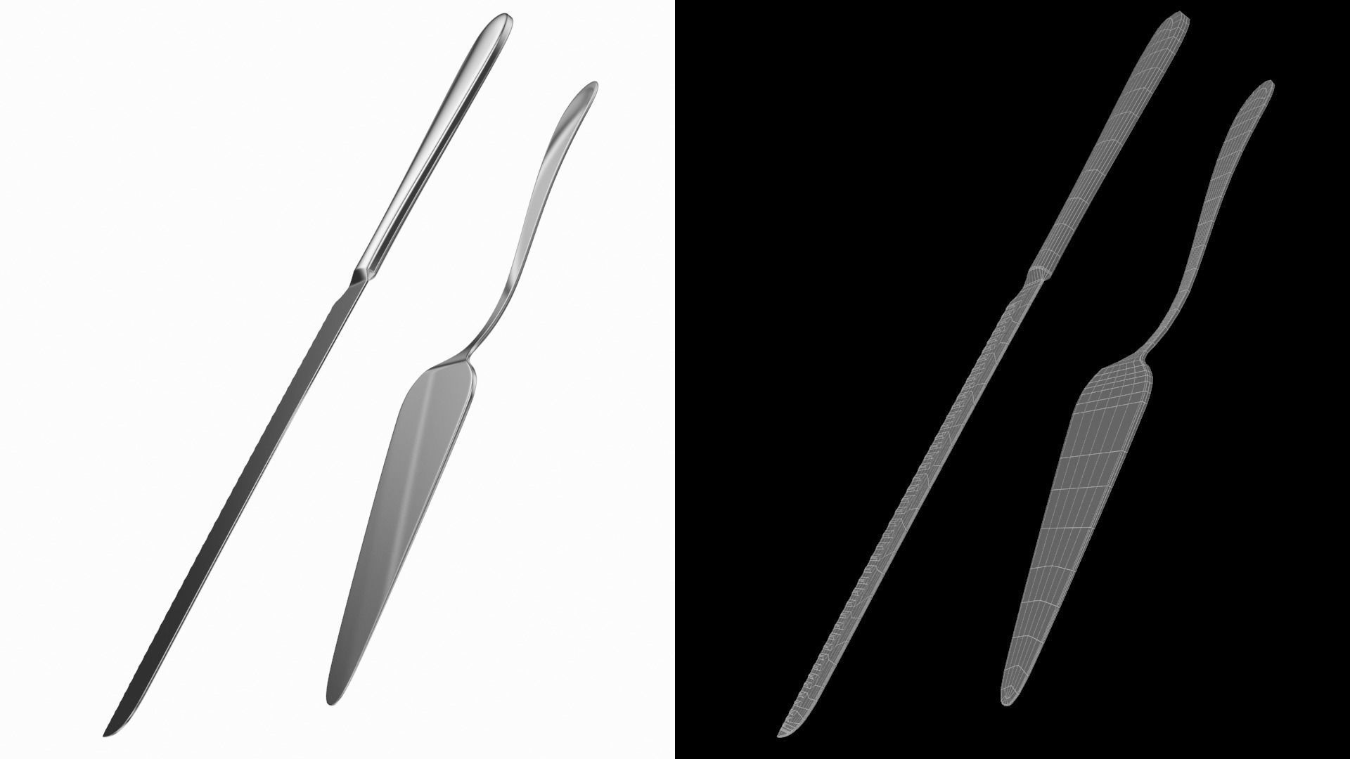 Cake Pie Pizza Knife and Server Generic Cutlery 3D model_7
