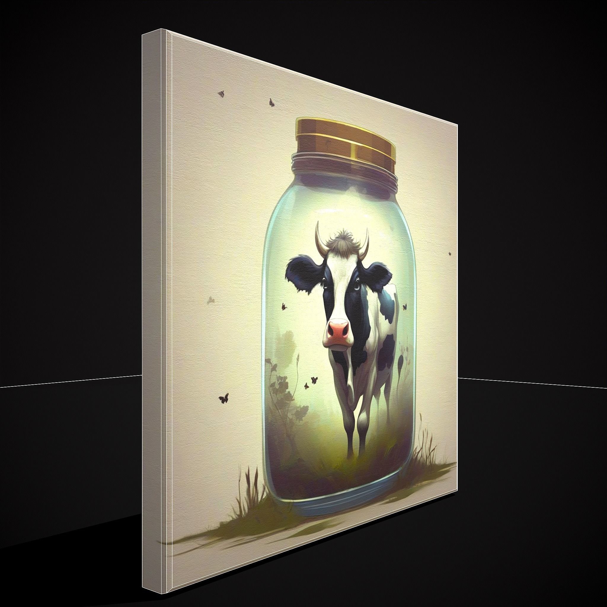 Cow in a Jar Painting Low-poly 3D model_6