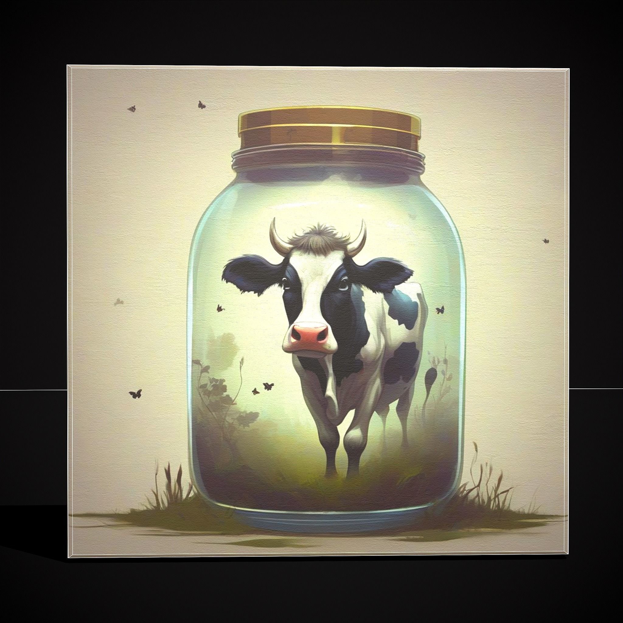 Cow in a Jar Painting Low-poly 3D model_4