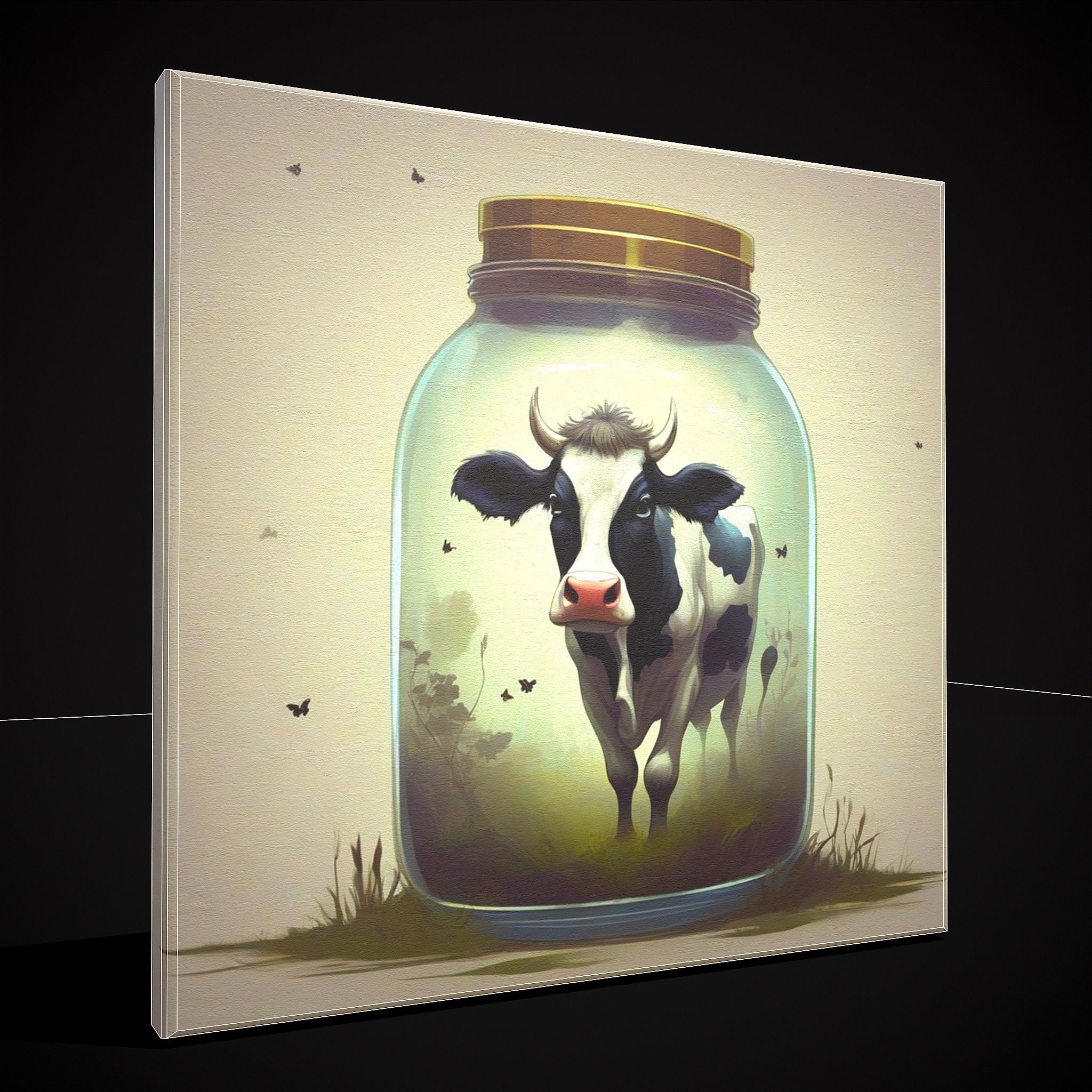 Cow in a Jar Painting Low-poly 3D model_2