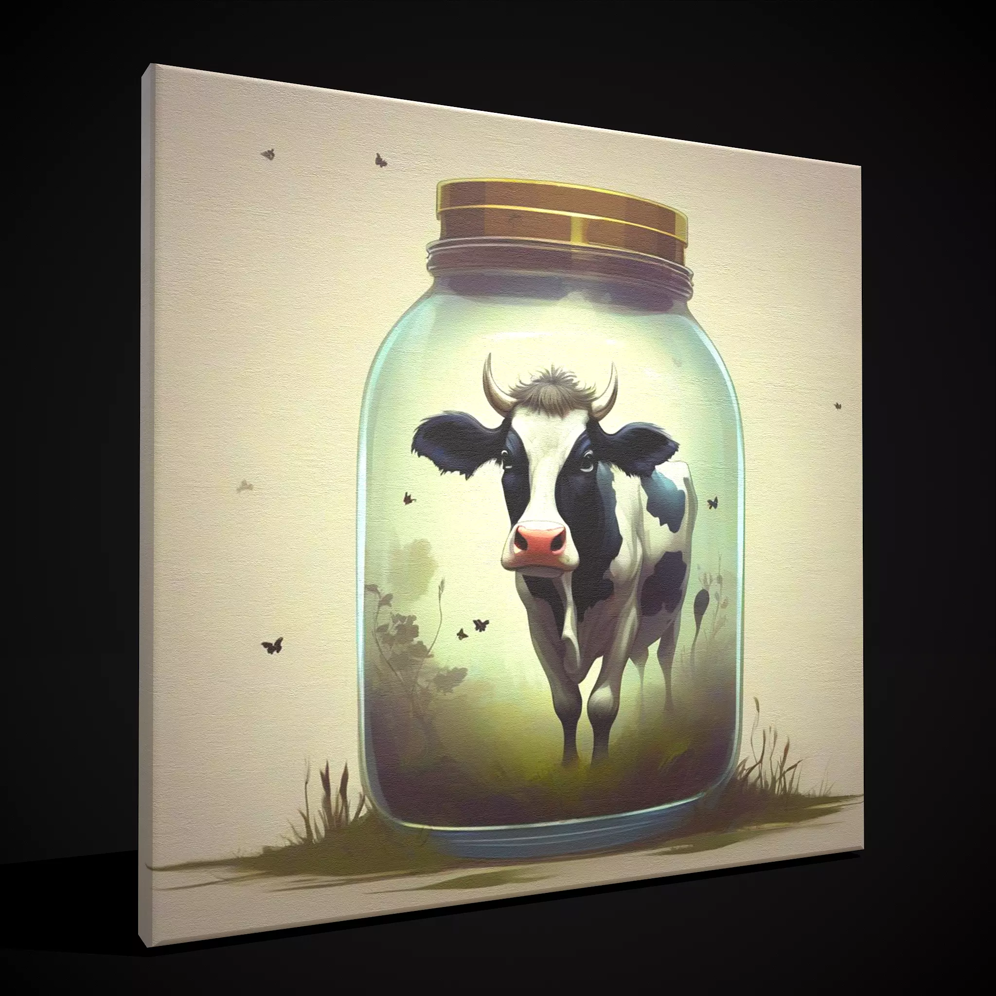 Cow in a Jar Painting Low-poly 3D model_0