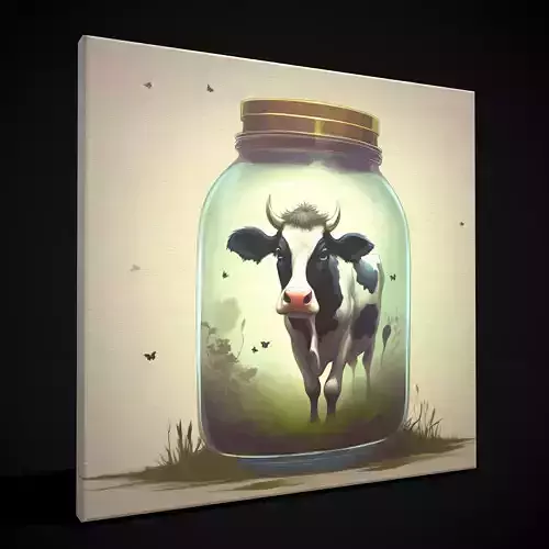 Cow in a Jar Painting