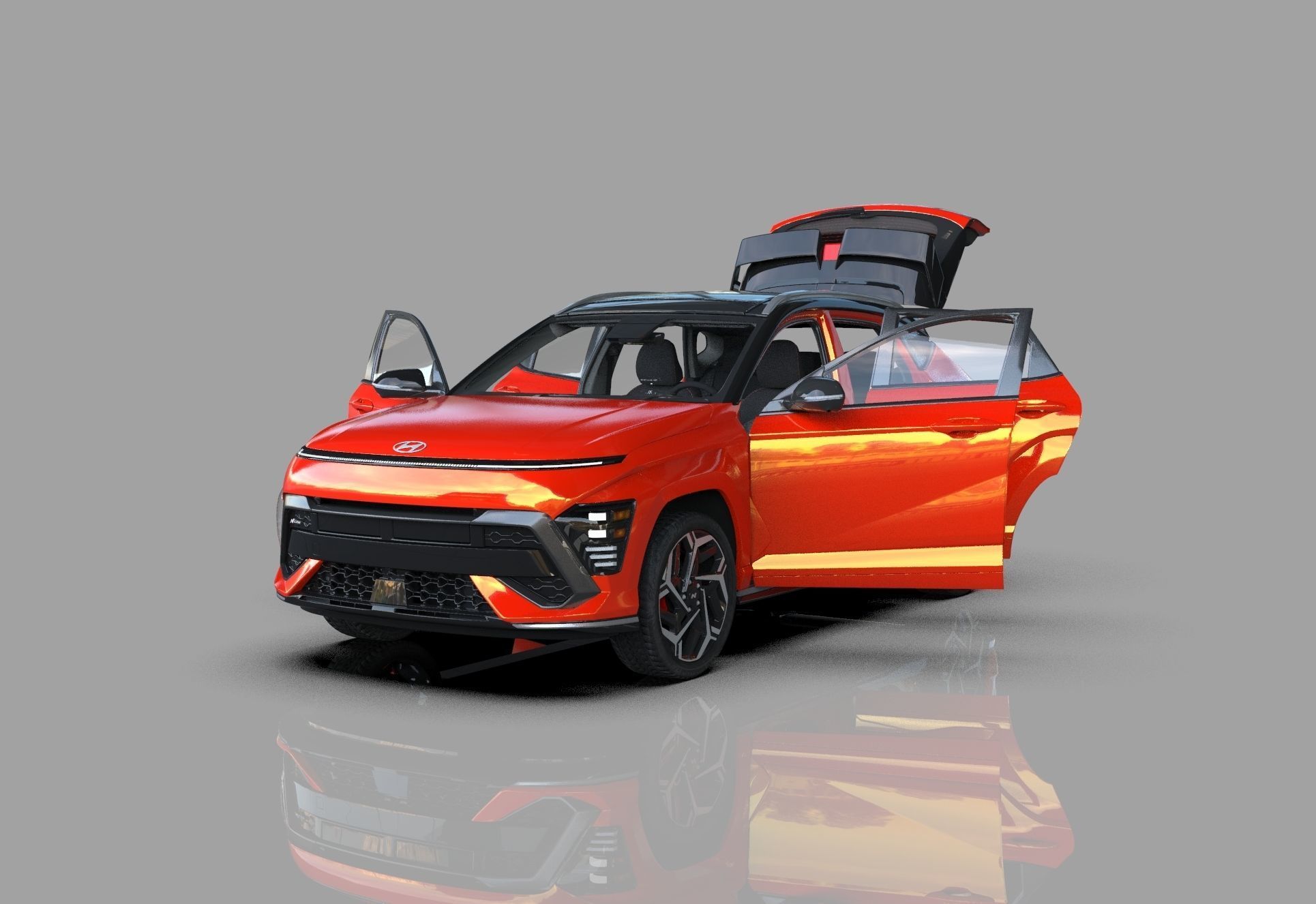 Hyundai Kona N line 2024 HQ interior 3D model_10