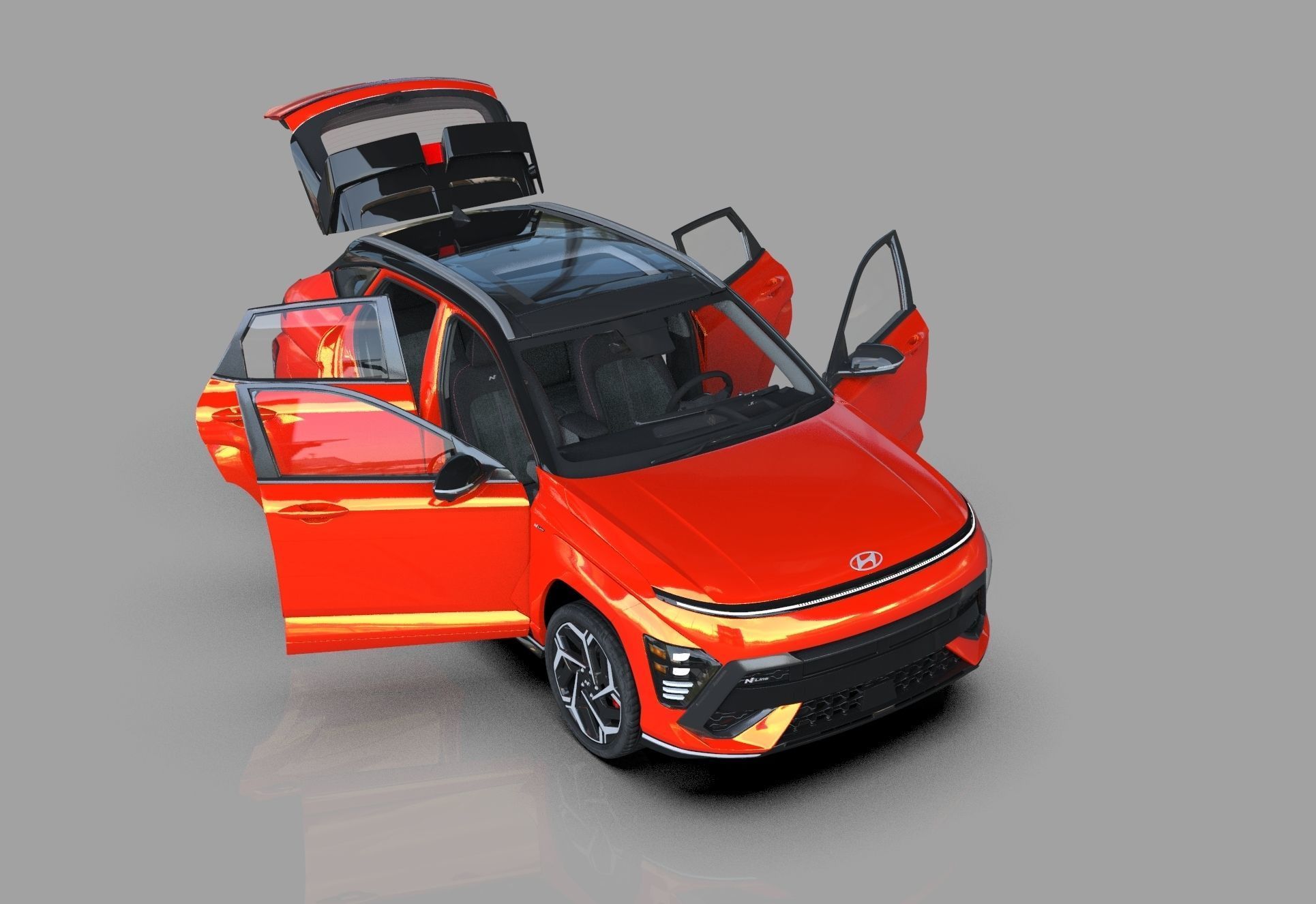 Hyundai Kona N line 2024 HQ interior 3D model_11