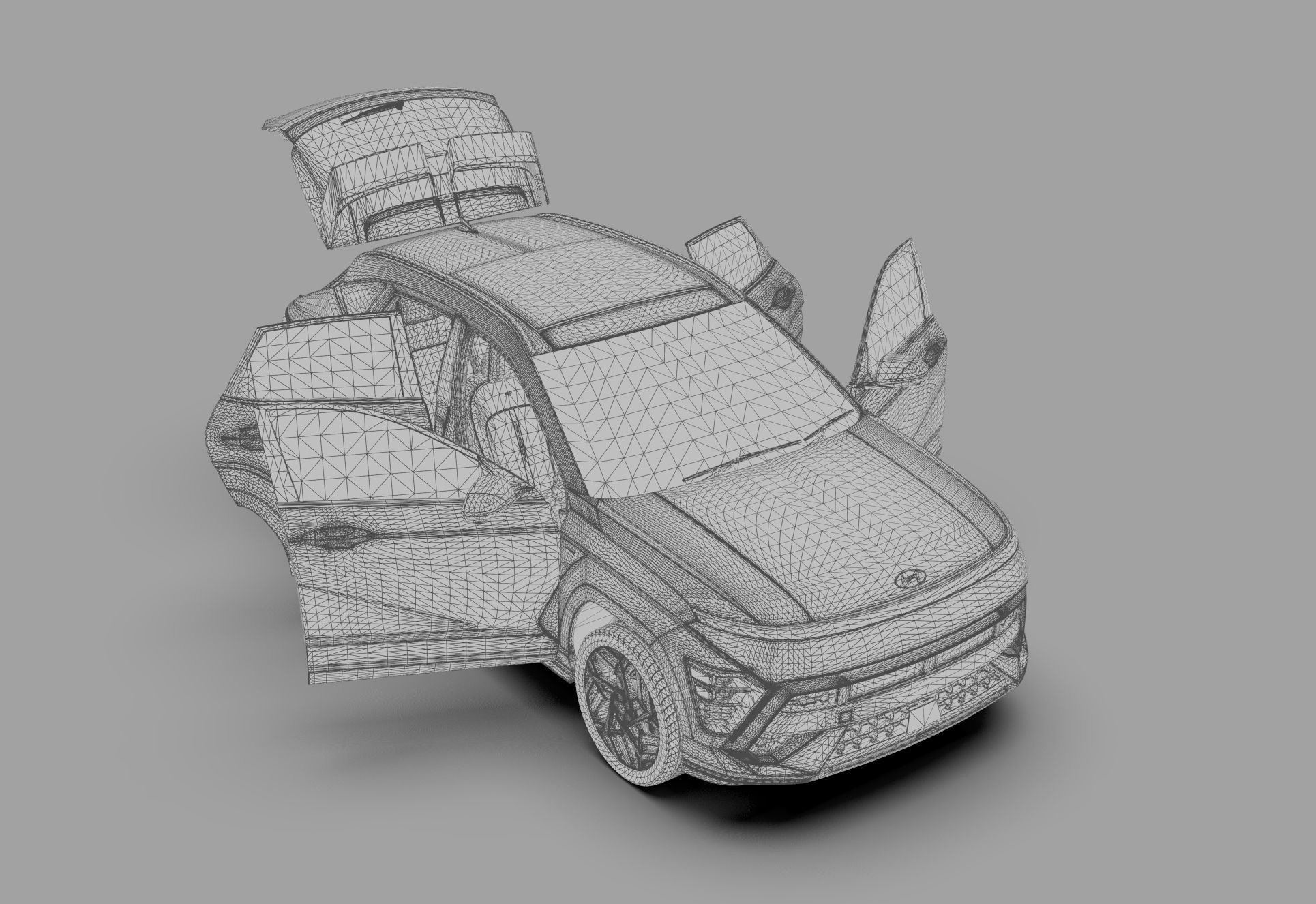 Hyundai Kona N line 2024 HQ interior 3D model_42