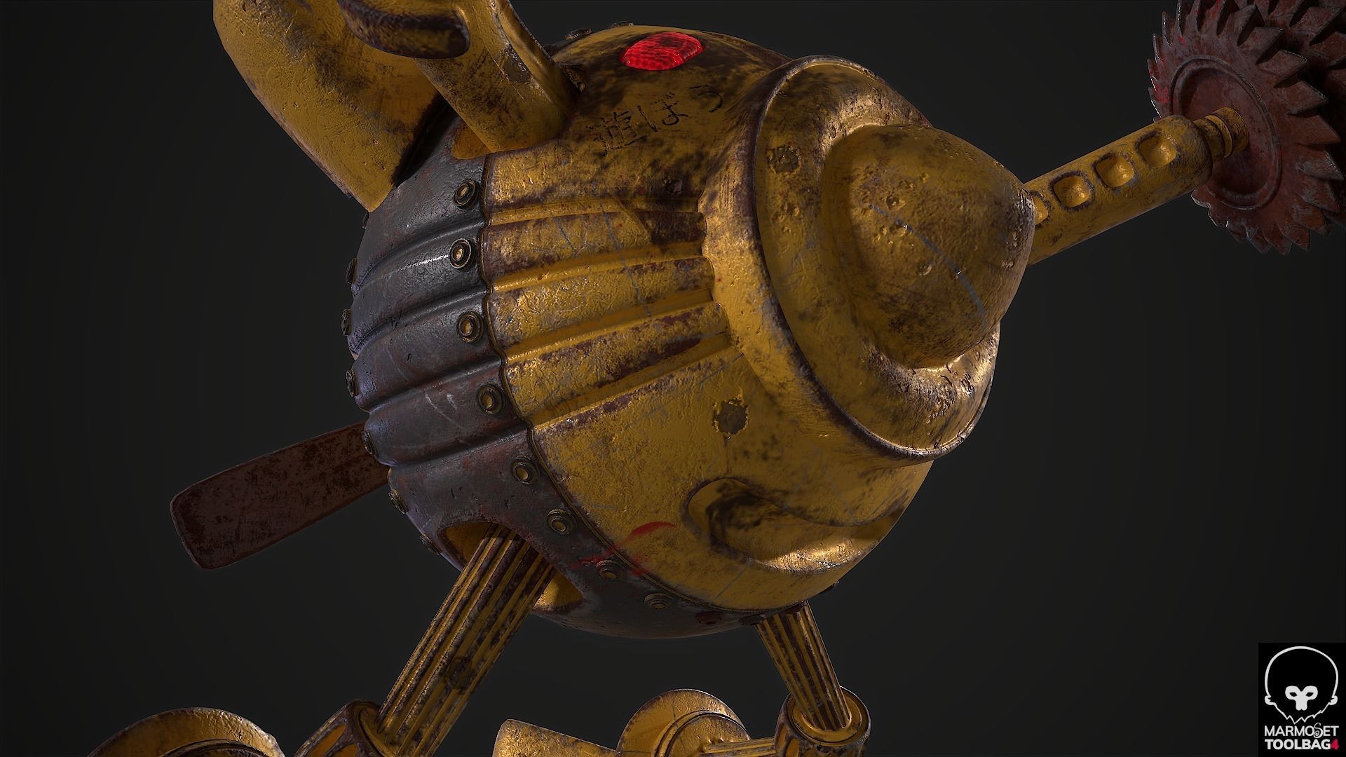 Drone Robot Droid Low-poly 3D model_6