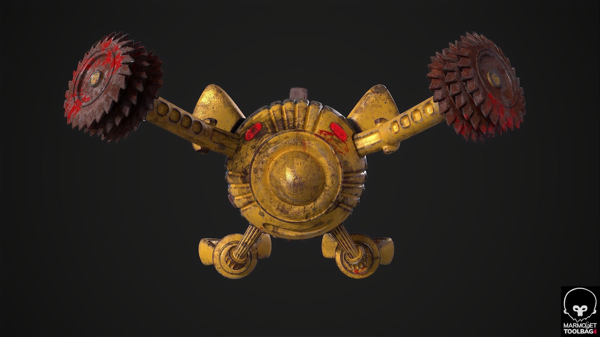 Drone Robot Droid Low-poly 3D model_4