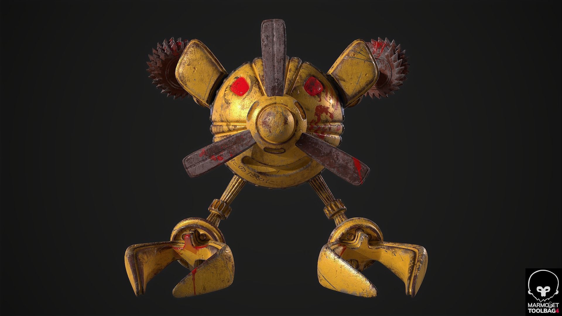 Drone Robot Droid Low-poly 3D model_3