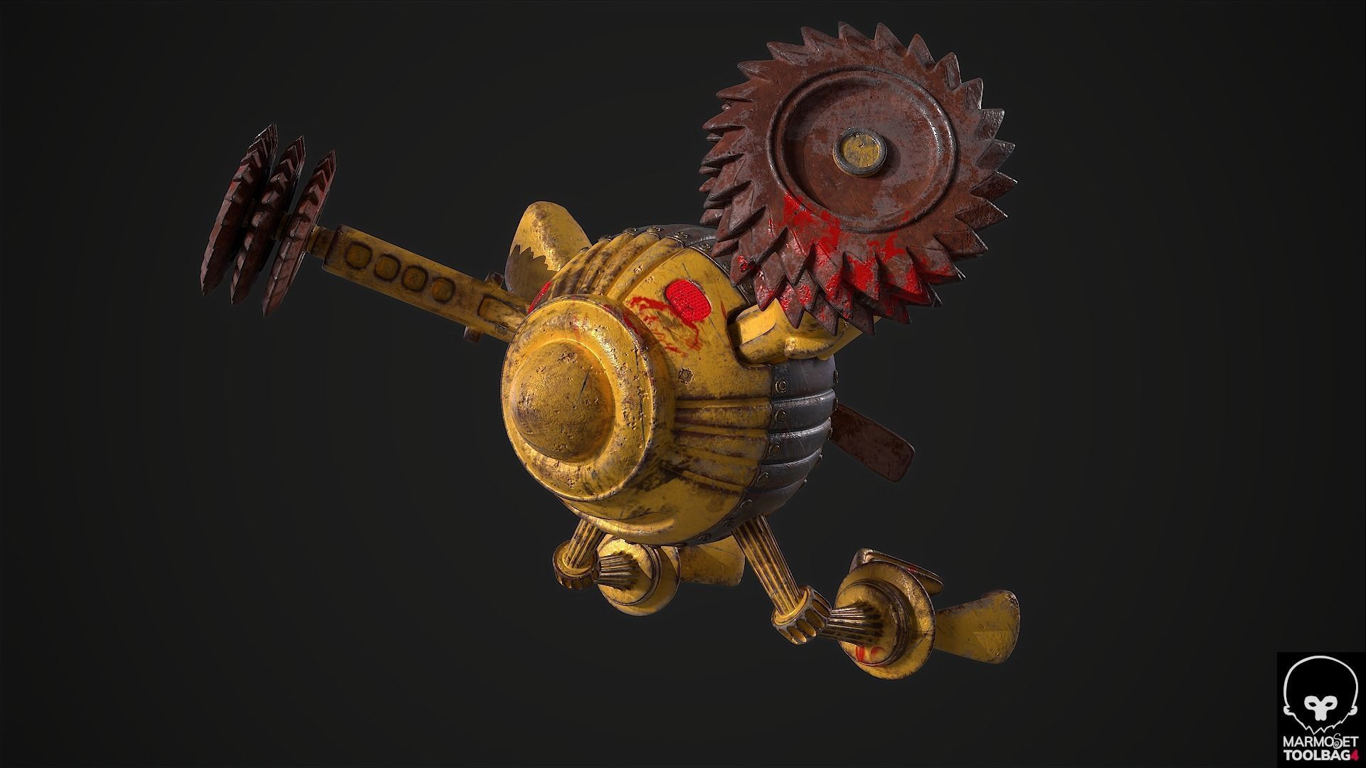 Drone Robot Droid Low-poly 3D model_5