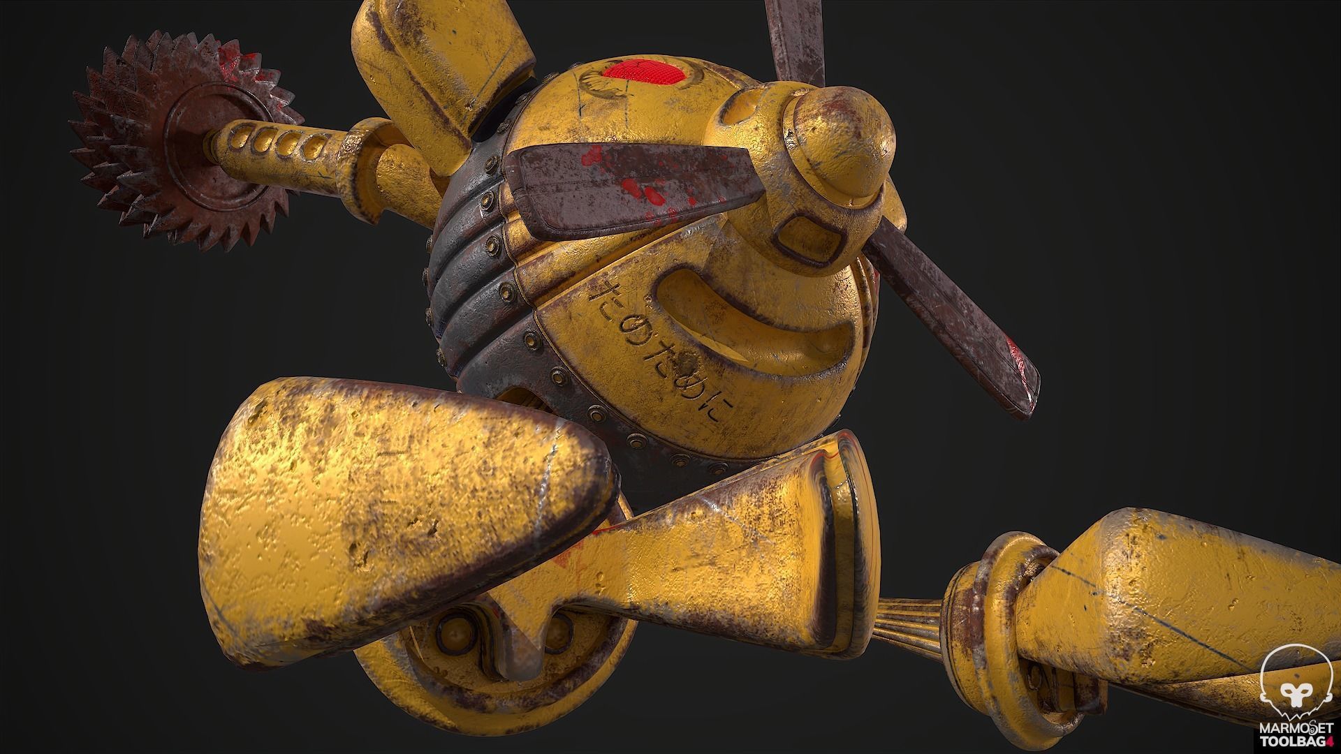 Drone Robot Droid Low-poly 3D model_7