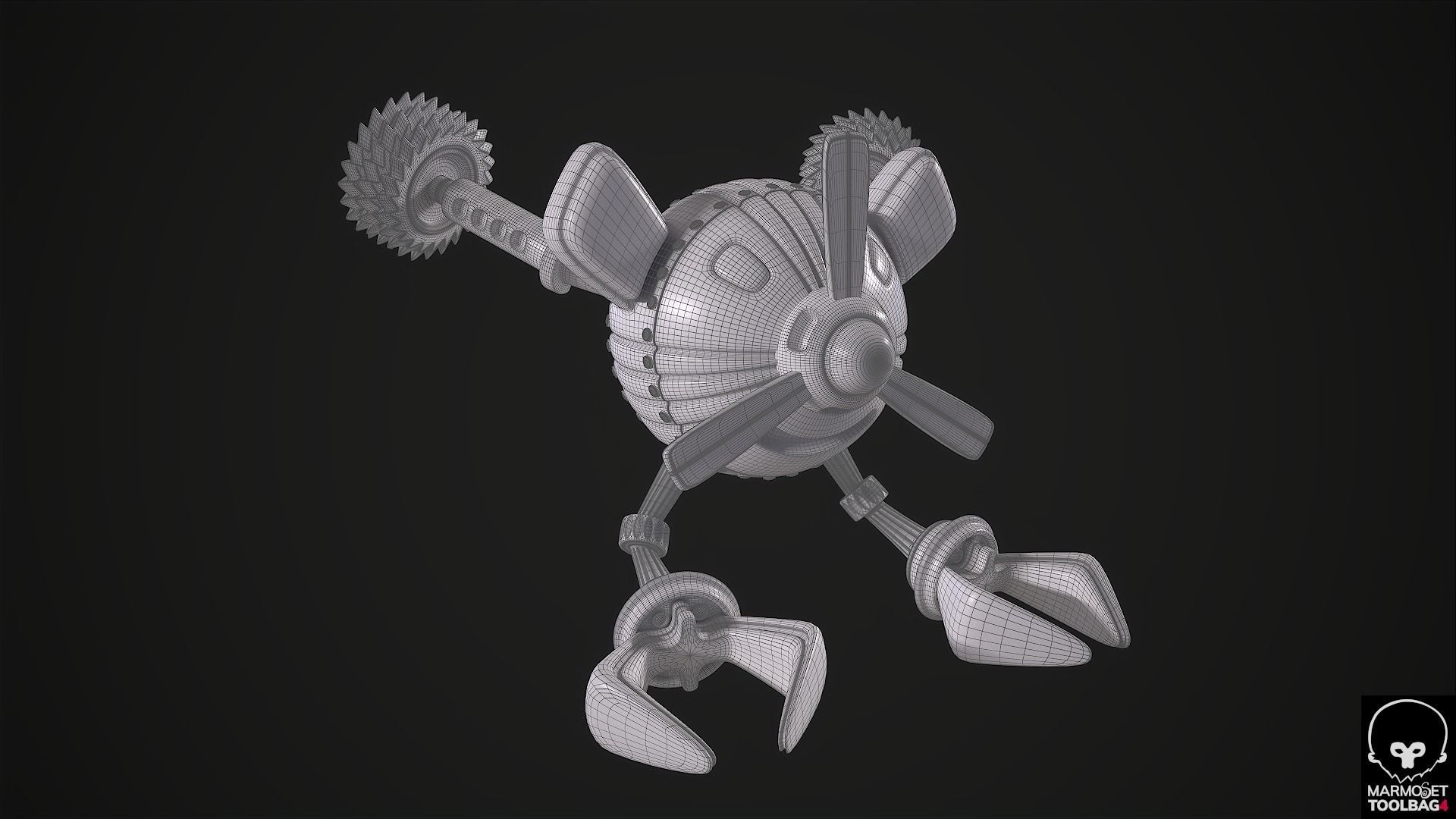 Drone Robot Droid Low-poly 3D model_11