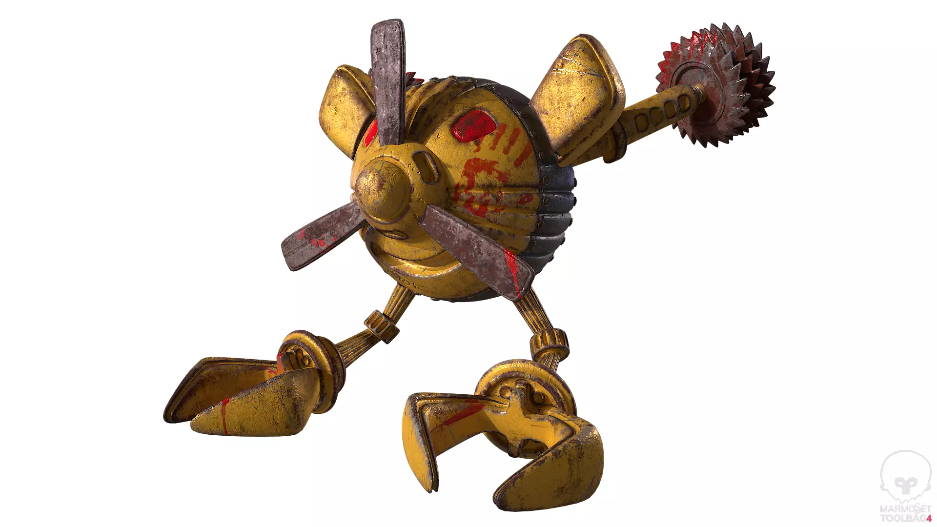 Drone Robot Droid Low-poly 3D model_0