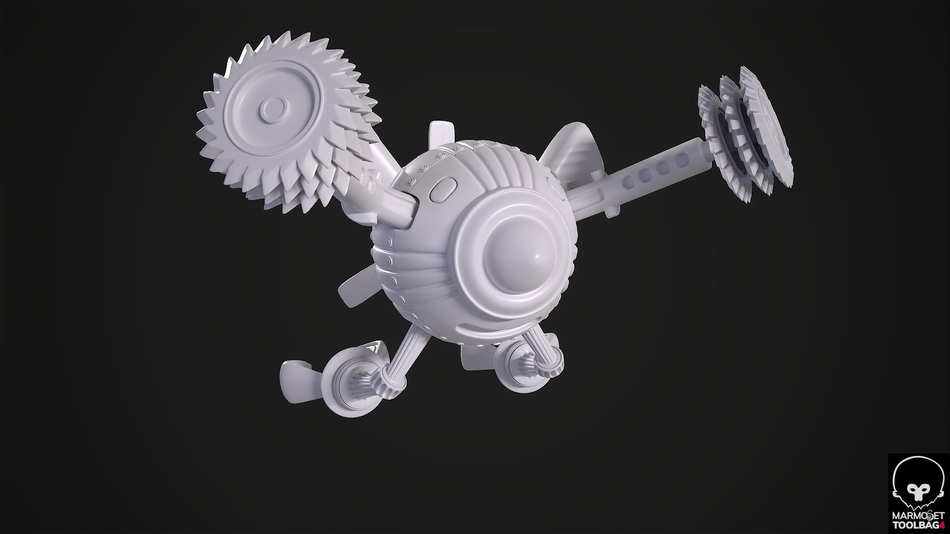 Drone Robot Droid Low-poly 3D model_12