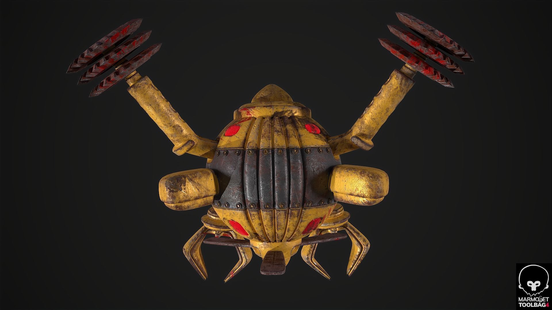 Drone Robot Droid Low-poly 3D model_8