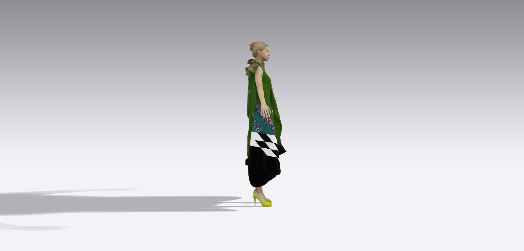 Patchwork garment 3D model_7