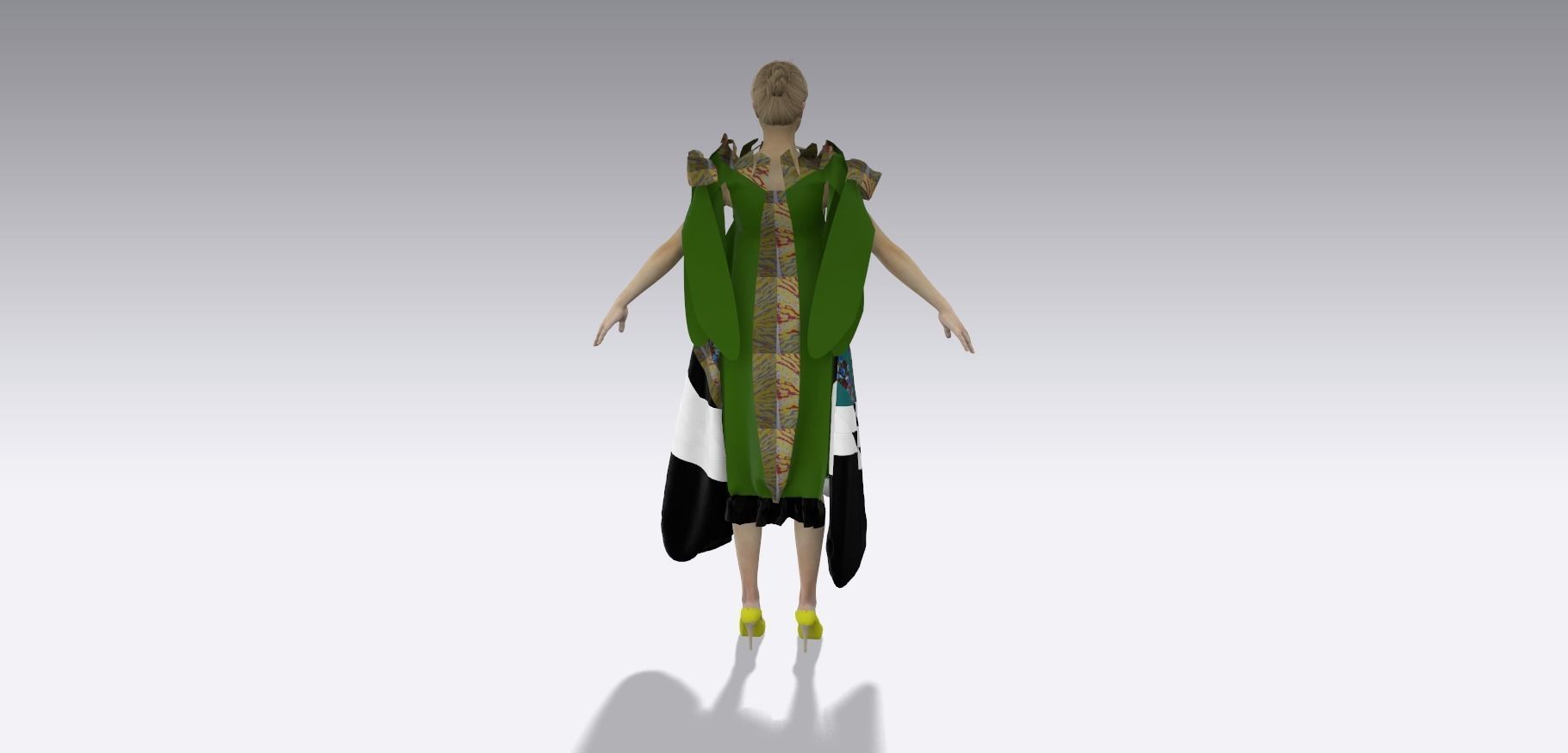 Patchwork garment 3D model_5