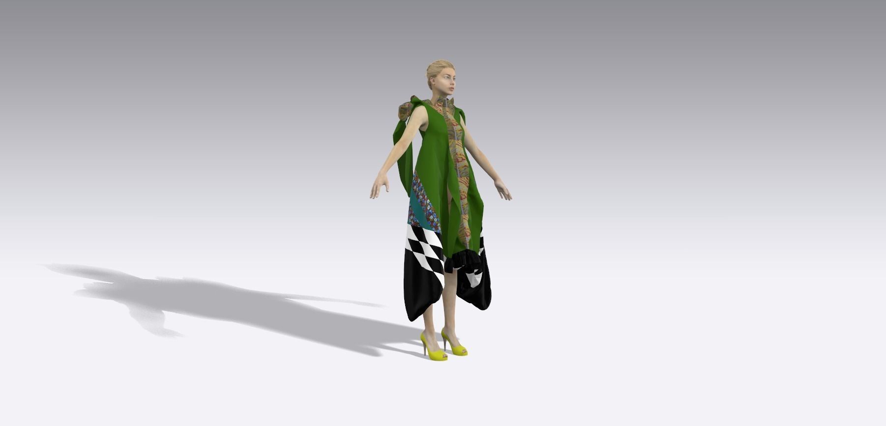 Patchwork garment 3D model_8
