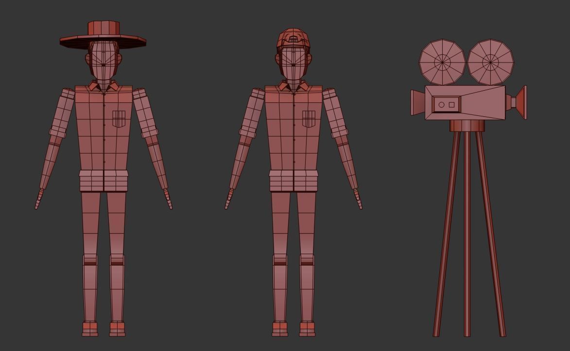 Character and camara Low Poly Free low-poly 3D model_5