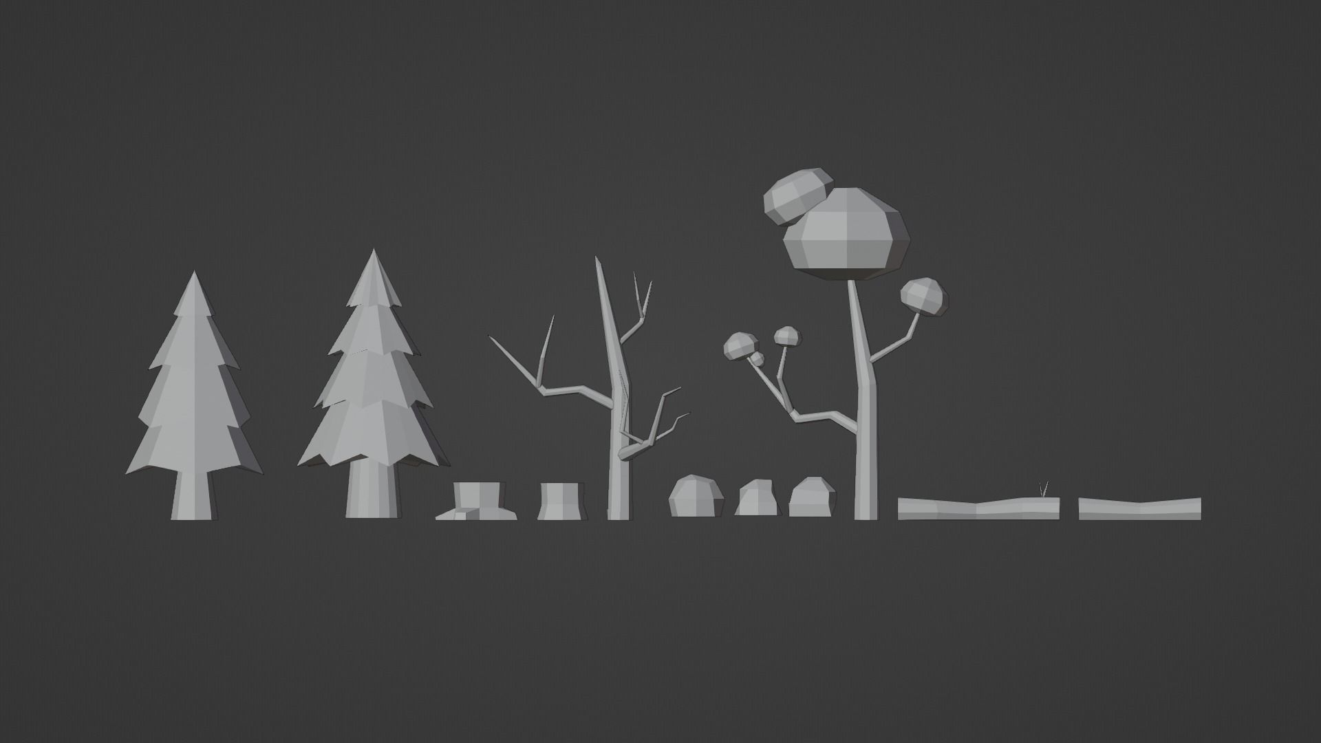 SIMPLE LOWPOLY FOREST PACK Low-poly 3D model_6