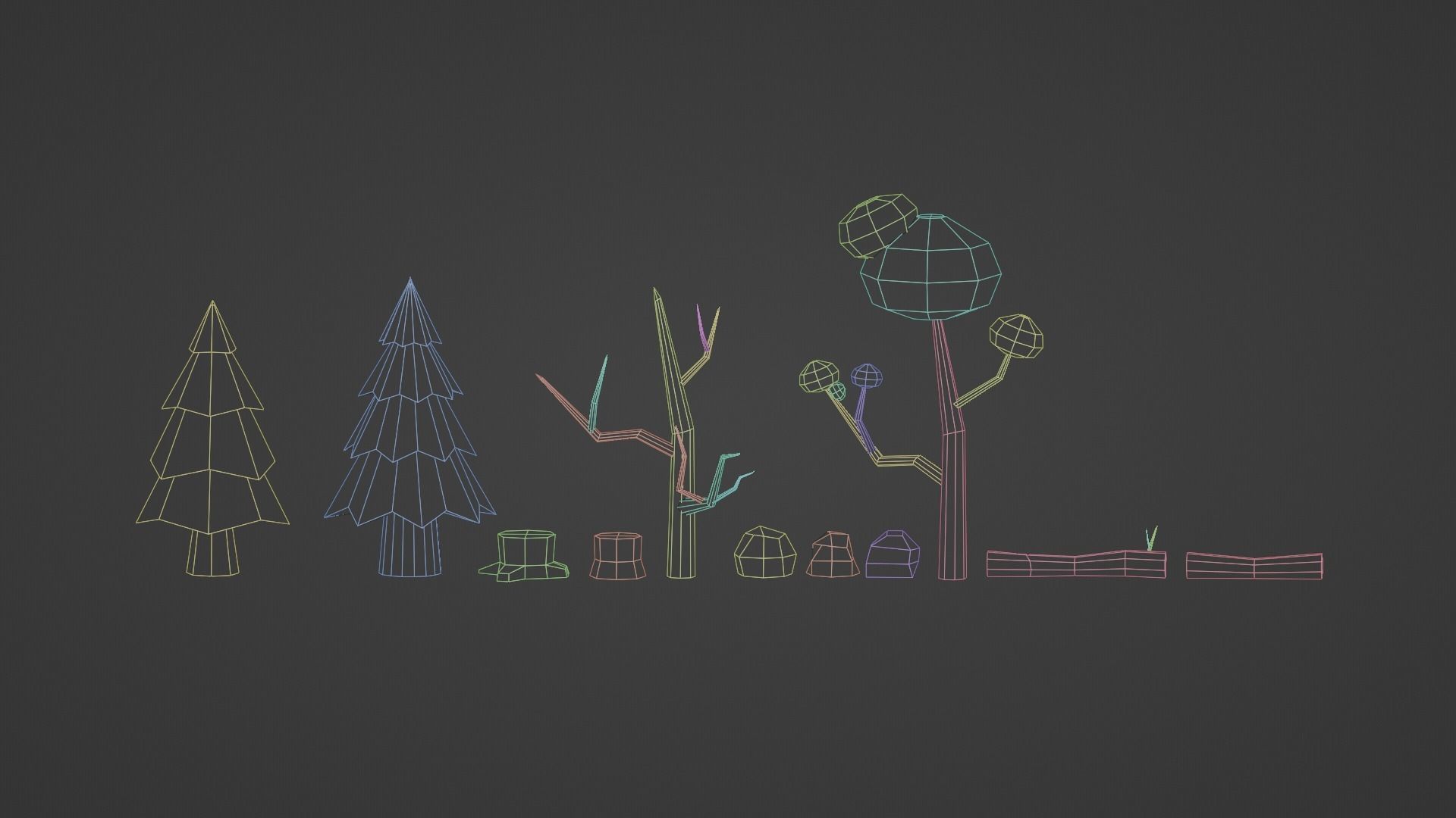 SIMPLE LOWPOLY FOREST PACK Low-poly 3D model_7