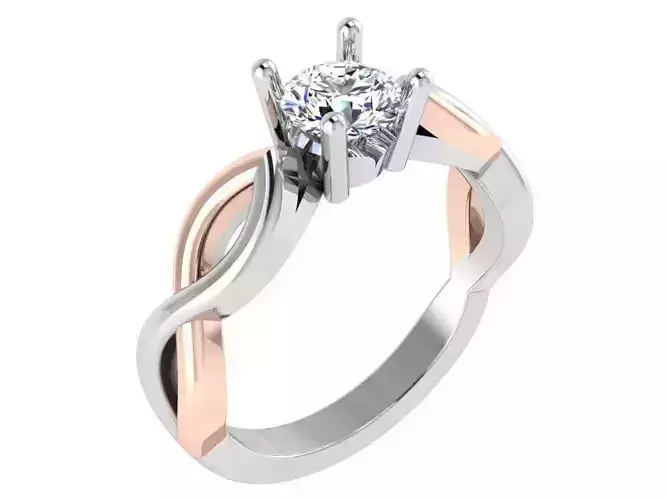 Round Diamond Twisted Ring 3009