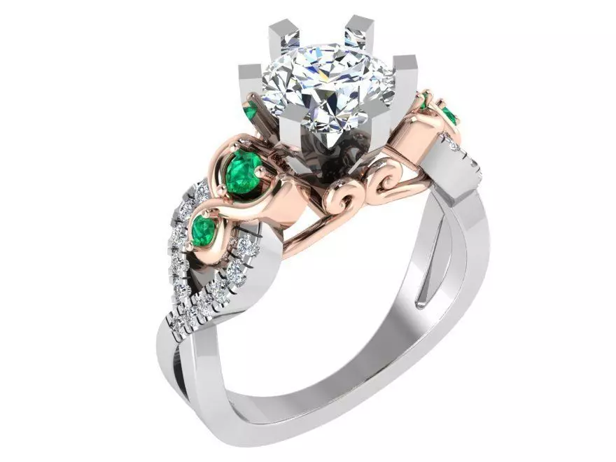 Peg Setting Twisted Ring 3017 3D print model