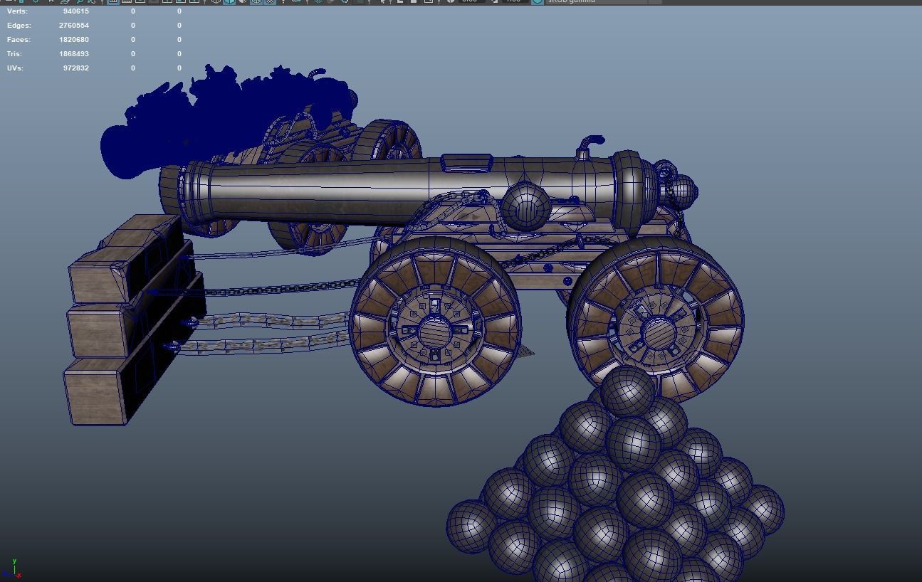 Chinese Zodiac Animals Cannon Low-poly 3D model_35