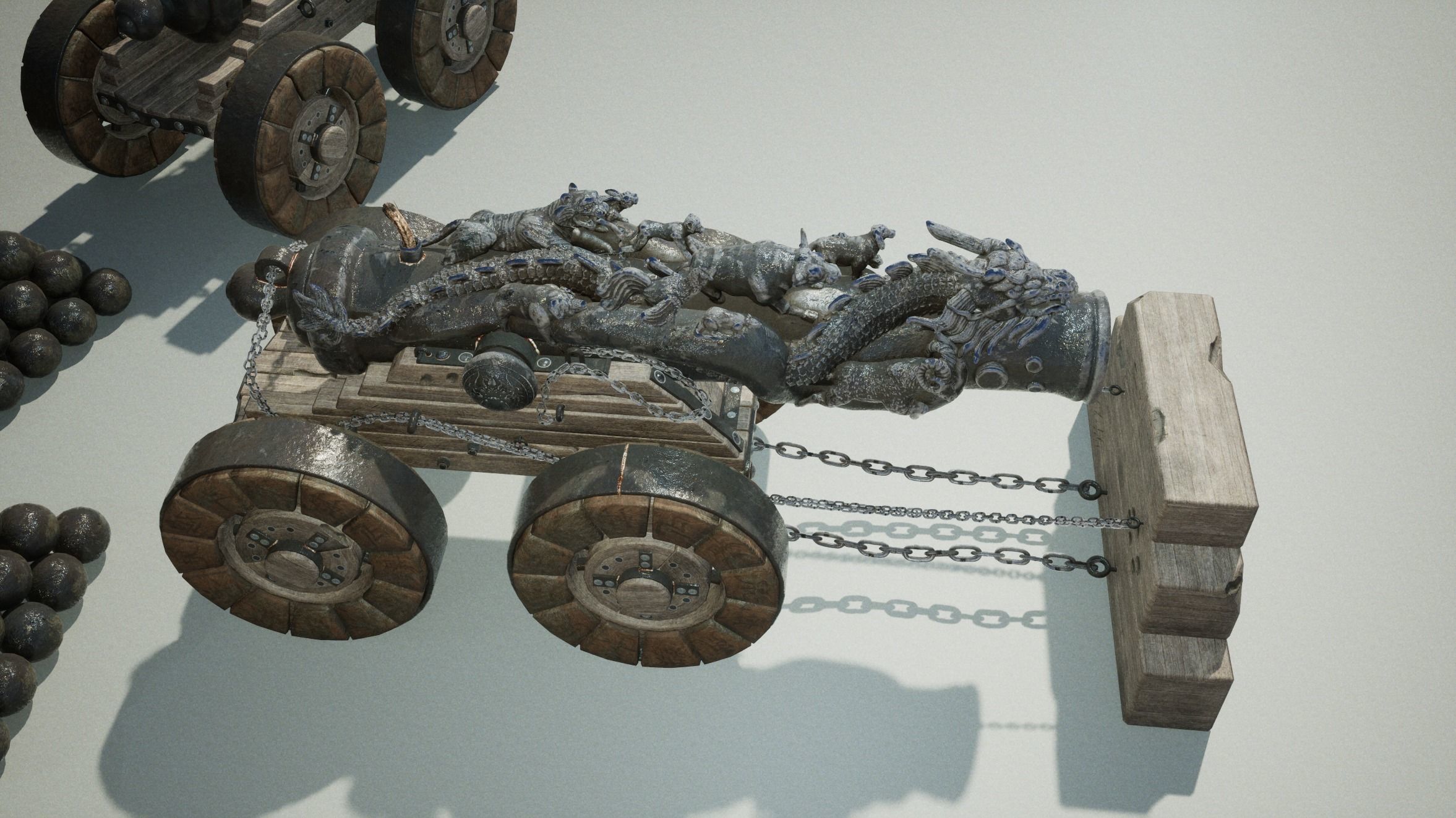 Chinese Zodiac Animals Cannon Low-poly 3D model_25