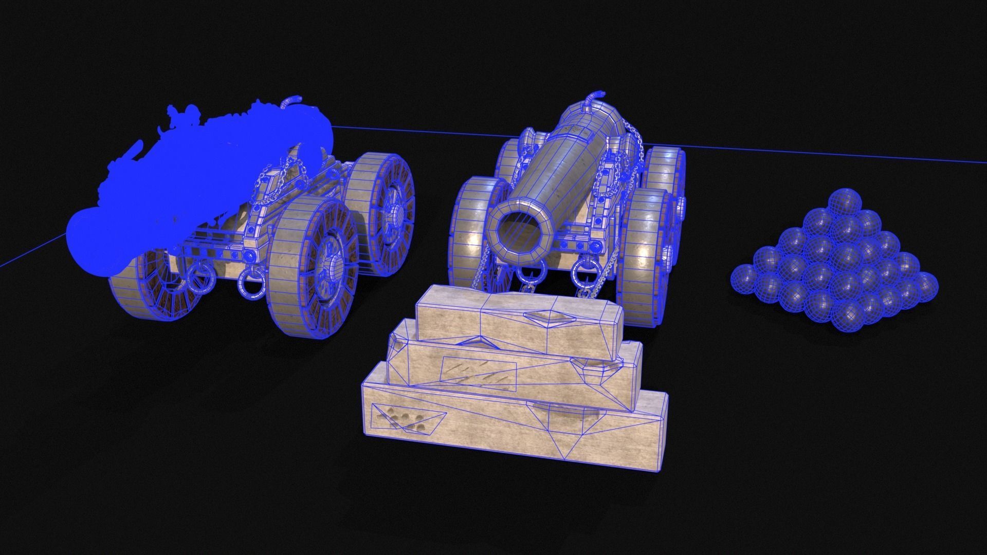 Chinese Zodiac Animals Cannon Low-poly 3D model_16