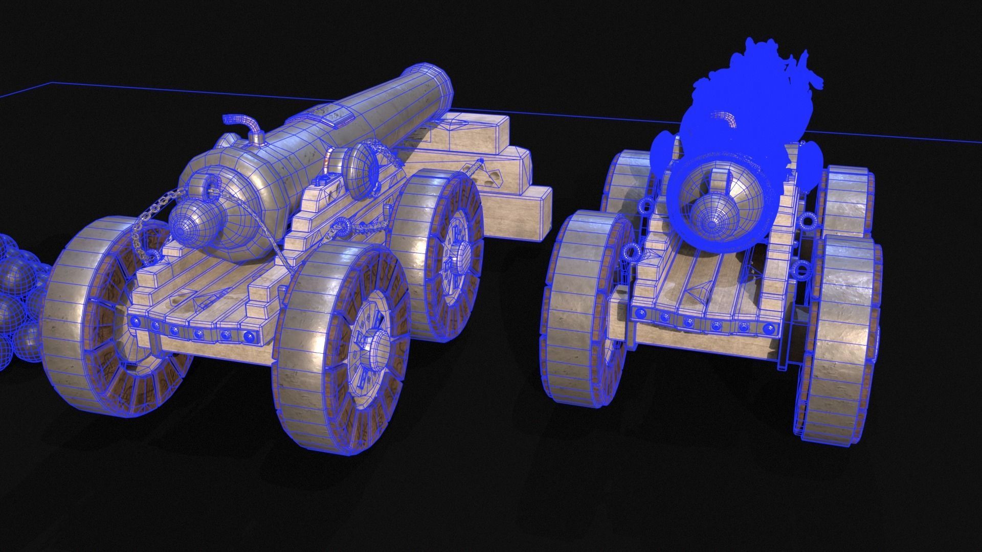 Chinese Zodiac Animals Cannon Low-poly 3D model_13