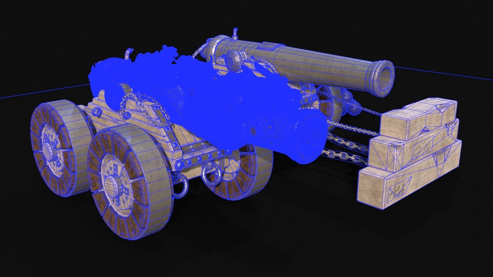 Chinese Zodiac Animals Cannon Low-poly 3D model_11