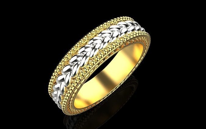 rotating braded wedding ring model 653 3D print model