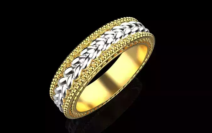 rotating braded wedding ring model 653