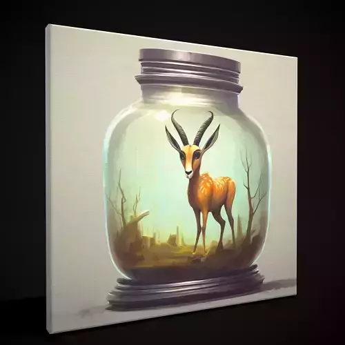 Gazelle in a Jar Painting