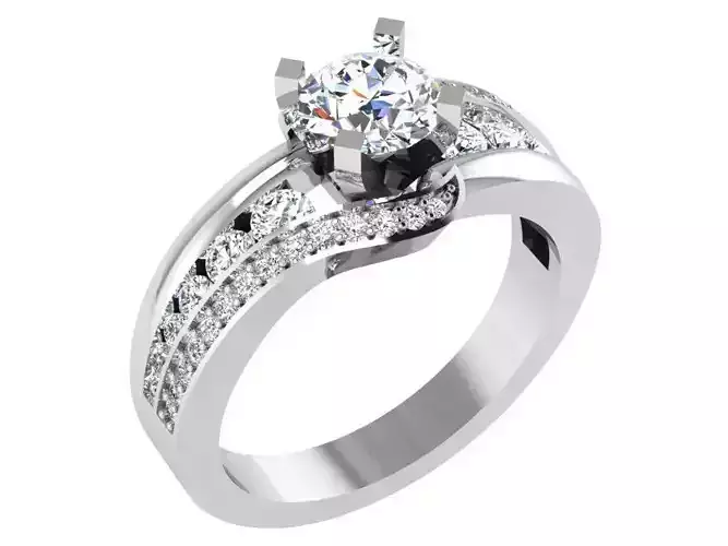 Round Diamond Channel Setting Ring 3023