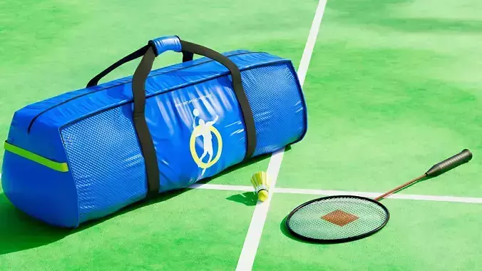 Badminton set Low-poly 3D model