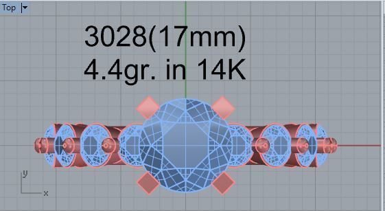 Round Diamond Peg Setting Ring 3028 3D print model_4