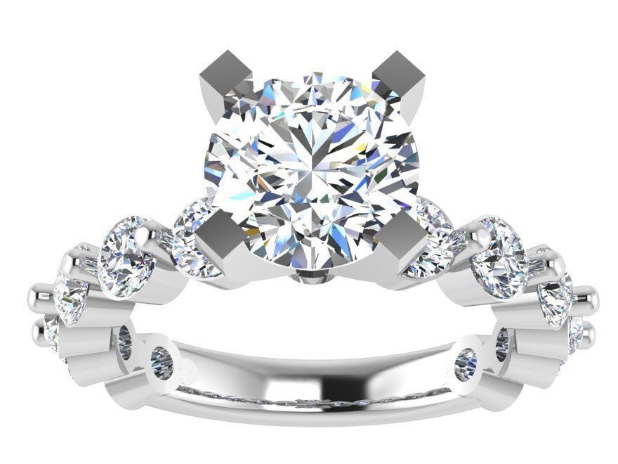 Round Diamond Peg Setting Ring 3028 3D print model_2