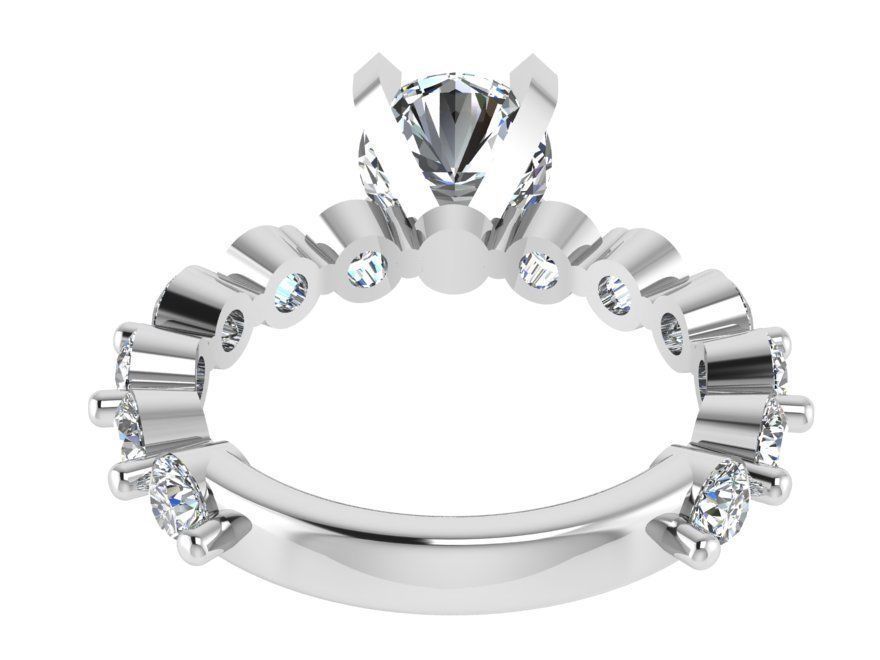 Round Diamond Peg Setting Ring 3028 3D print model_3