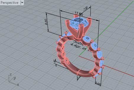 Round Diamond Peg Setting Ring 3028 3D print model_7